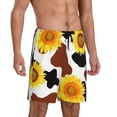 thumbnail image 2 of Naloa Cow Print Sunflower Men's Short Pajama Pants, Lounge Comfort Shorts with Elasticized Waistband and Side Pockets - XX-Large, 2 of 9