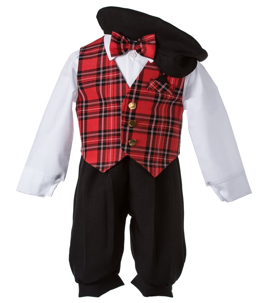 Boys Black Knickers Green Holiday Plaid Bow Tie in Baby Toddler /& Boys Sizes