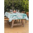 thumbnail image 3 of Outdoor Tablecloths with Umbrella Hole & Zipper, Palm Tree Monstera 60 x102 Inch Rectangle Tablecloths, Turquoise White Botanical Leaf Boho Waterproof Table Cloth, Patio/Pool/Picnic Table Covers, 3 of 8