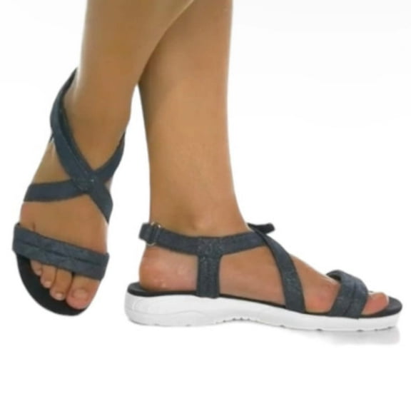 TREASUR7 Women's CrissCross Strap Flat Sandals