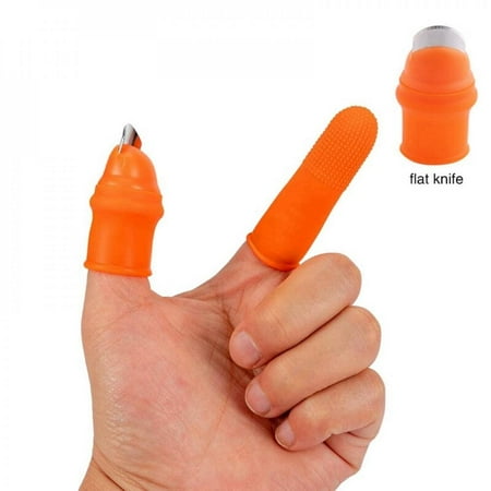 

ZDMATHE Silicone Thumb Knife Finger Protector Vegetable Harvesting Knife Plant Blade Curved Blade for Garden Tool Kitchen