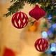 thumbnail image 4 of Juego de 2 bolas navideñas de 10 cm, caja de regalo, bolas de flocado, adornos colgantes para árbol de Navidad., 4 of 5