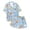 k-Light Blue, variant on Boys Girls Satin Pajamas Set Short Sleeve Two Piece Pjs Classic Button-Down for Party Pajamas Day Birthdays Halloween Christmas