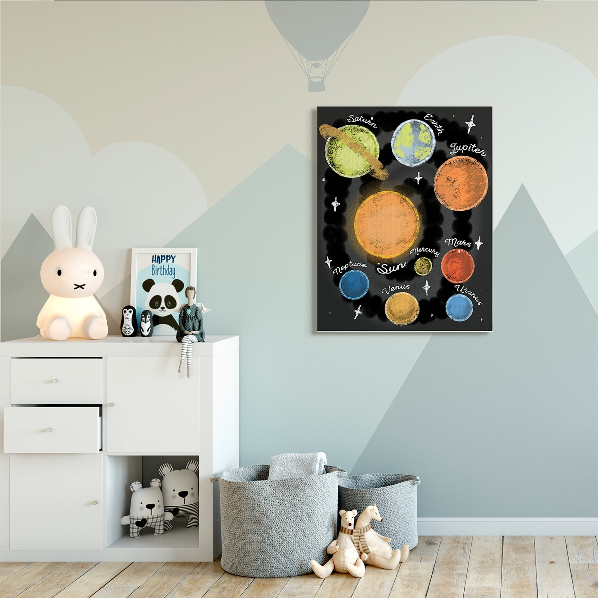Stupell Industries Solar System Playful Planet Chart Earth Mars Sun,36 x 48,Designed by Daphne Polselli