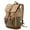 Khaki + Army Green, variant on ISMART Vintage Hiking Backpack with Genuine Leather & Waxed Canvas, Lightweight Laptop Daypack for Travel School