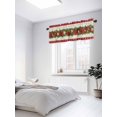 thumbnail image 3 of Christmas Valances for Windows, Xmas Floral Poinsettias Pine Leaf Snowflakes Linen Light Filtering Window Treatment Valances, Rod Pocket Small Curtains for Kitchen/Bathroom, 42"x12", 3 of 9