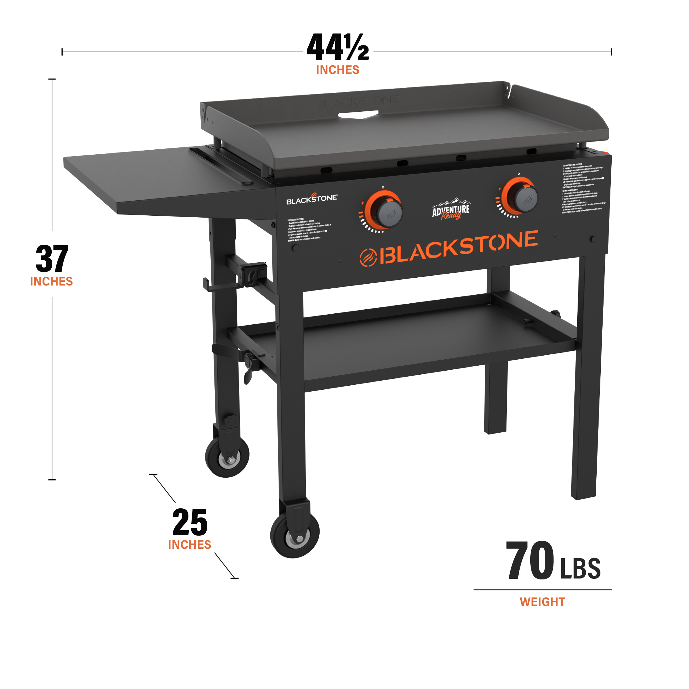 Blackstone Adventure Ready 2-Burner 28” Propane Griddle with Omnivore Griddle Plate - image 5 of 16