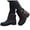 Brown, variant on Fashion Ankle Boots for Women Fold Over Buckle Strap Mid Calf Gothic Motocycle Booties