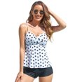 thumbnail image 1 of Trajes de baño Tankini para mujer, trajes de baño de dos piezas con control de barriga, camiseta sin mangas con pantalones cortos, traje de baño - Spot, 1 of 5
