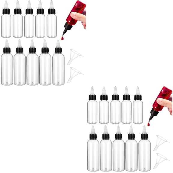 2 Sets  of Daily Use Squeeze Bottles Household Refillable Bottles Squeezable Dropper Bottles