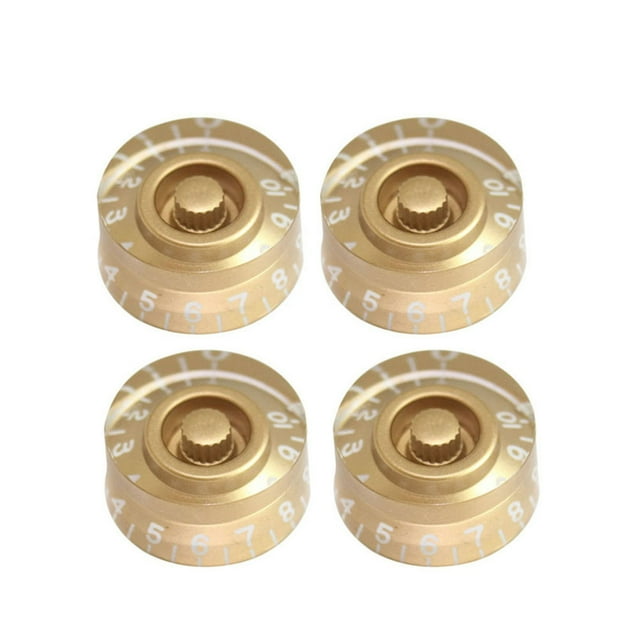 EeaseCA 4 PCS/ Set Round Guitar Knobs Volume Tone Control Knobs Rotary Knobs for Epiphone Style Electric Guitar Parts Replacement (Golden)