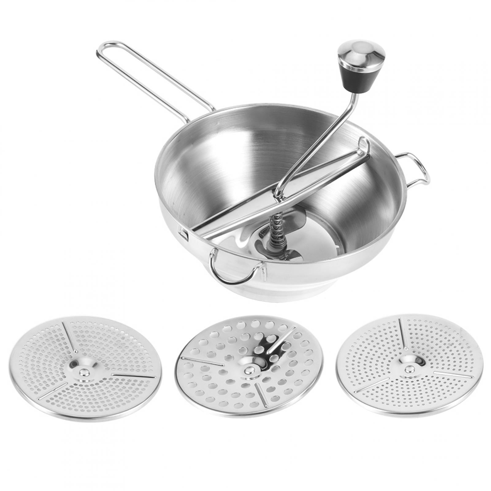 Rotary Food Mill Potato Ricer with 3 Interchangeable Disks, Great for