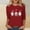 Red, variant on Amidoa Christmas Womens Tops Black 3/4 Sleeve Boat Neck Basic Tee Fashion Santa Prints Blouses Ladies Blouses L