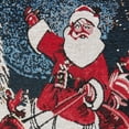thumbnail image 4 of Violet Linen Seasonal Xmas Christmas Holiday Bliss Pattern, Polyester Tapestry Jacquard , Santa's Sleigh Ride, 18 Inch x 18 Inch, Decorative Throw Pillow Cover, 4 of 5