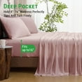 thumbnail image 4 of Gogreen 4PC Bamboo Queen Sheet Set, Deep Pocket Fit 16", Breathable Super Soft Luxury Hotel Style Home Decor Queen Size Sheet Set, Gift for Women, Men - 2 Pillowcases, 1 Flat Sheet, 1 Fitted Sheet, 4 of 9