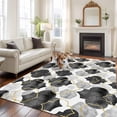 thumbnail image 2 of 8'x10' Area Rugs, Black Geometric Moroccan Indoor Outdoor Area Rug for Living Room Bedroom, Abstract Art Grey Ombre Modern Washable Bathroom Rugs Kitchen Floor Carpet Mats Home Decor Aesthetic, 2 of 8