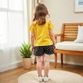 thumbnail image 7 of ZOYOEN Toddler Girls Outfit Sets- Short Sleeve Cute Tees and Shorts Casual Cotton Kids Summer Clothes Yellow Size 6 T, 7 of 7