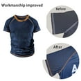 thumbnail image 3 of Men's Raglan T-shirt Retro Short Sleeve Round Neck Letter Printing Tops 2XL, 3 of 4