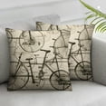 thumbnail image 2 of JEUXUS  Throw Pillow Covers Vintage Bikes Square Pillowcases for Home Decor Sofa Car Bedroom Overlapping Bicycles Seamless Pattern Black White Painting Pillow Cases 2pc, 2 of 6