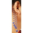 thumbnail image 1 of NEW! Sunsoul by Touchstone Indian Bollywood Fresh Fashion Innovative Outer Ear Shape Faux Blue Pearls Beads Hangings Adorable Designer Jewelry Earrings In Gold Tone For Women., 1 of 1