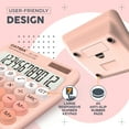 thumbnail image 5 of CATIGA Mechanical Switch Calculator with Dual Power, 12-Digit Aesthetic and Cute Desktop Calculator with Big Button, for Home, School and Office Use, SD-1299 (Peach), 5 of 7