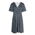 thumbnail image 2 of TopLLC Robe d'Été Formelle pour Femme Grande Taille à Manches Courtes, Col en V, Florale, Courte, Robe de Soirée, 2 of 5