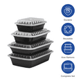thumbnail image 2 of Karat Black Plastic Microwavable Food Containers (150 Count), 2 of 14