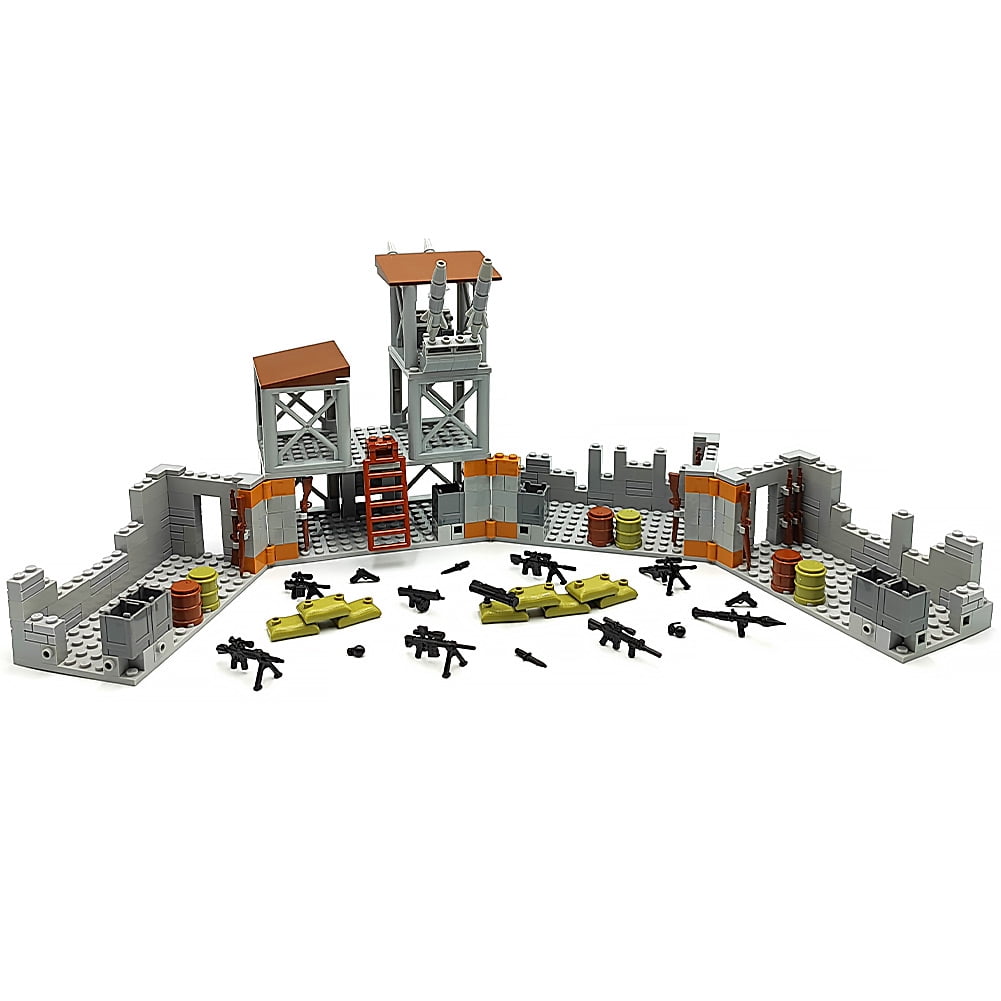 Military Base Building Brick Set for Army Minifigure War Accessories, Defence Base Guard Tower Battle Accessories Building Block Toy for Kids 8 10 12 14 Years