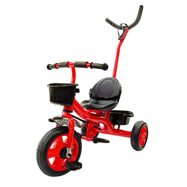 Triciclo Macilux Con Barra de Empuje Rojo