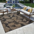 thumbnail image 3 of Reyn Spooner Kona Coast Lua'Ehu Tropical Floral Black Brown Flatweave Indoor/Outdoor Area Rug, 5x8, 3 of 9