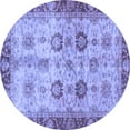 thumbnail image 1 of Ahgly Company Indoor Round Oriental Blue Traditional Area Rugs, 6' Round, 1 of 4