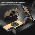 thumbnail image 3 of Rugged Case for Samsung Galaxy S26 with Ring Stand, Car Mount Magnetic Attraction Heavy Duty Shockproof Cover for Women Men, Gold, 3 of 9