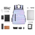 thumbnail image 6 of Daiia Striped Gradient School Backpack for Men and Women Lightweight Backpack Durable Backpack Water-Resistant,Travel,Work Bag, 6 of 9