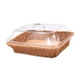thumbnail image 4 of Tongina Bread Basket Imitation Rattan Basket Holder Dustproof Food Serving Basket Handwoven Fruit Basket for Desk Picnic Camping Cafe small, 4 of 8
