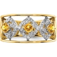 thumbnail image 4 of 14K Yellow Gold Polished Diamond And Citrine Squares Ringsize 7 - Jbsp, 4 of 5