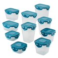 thumbnail image 1 of Juego de recipientes de almacenamiento de alimentos Rachael Ray, 20 piezas, transparente/verde azulado, 1 of 9