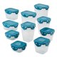thumbnail image 1 of Juego de recipientes de almacenamiento de alimentos Rachael Ray, 20 piezas, transparente/verde azulado, 1 of 9
