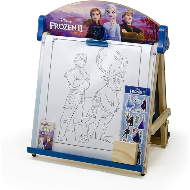 Disney Frozen 2 DoubleSided Wooden Easel with 25Foot Coloring Paper