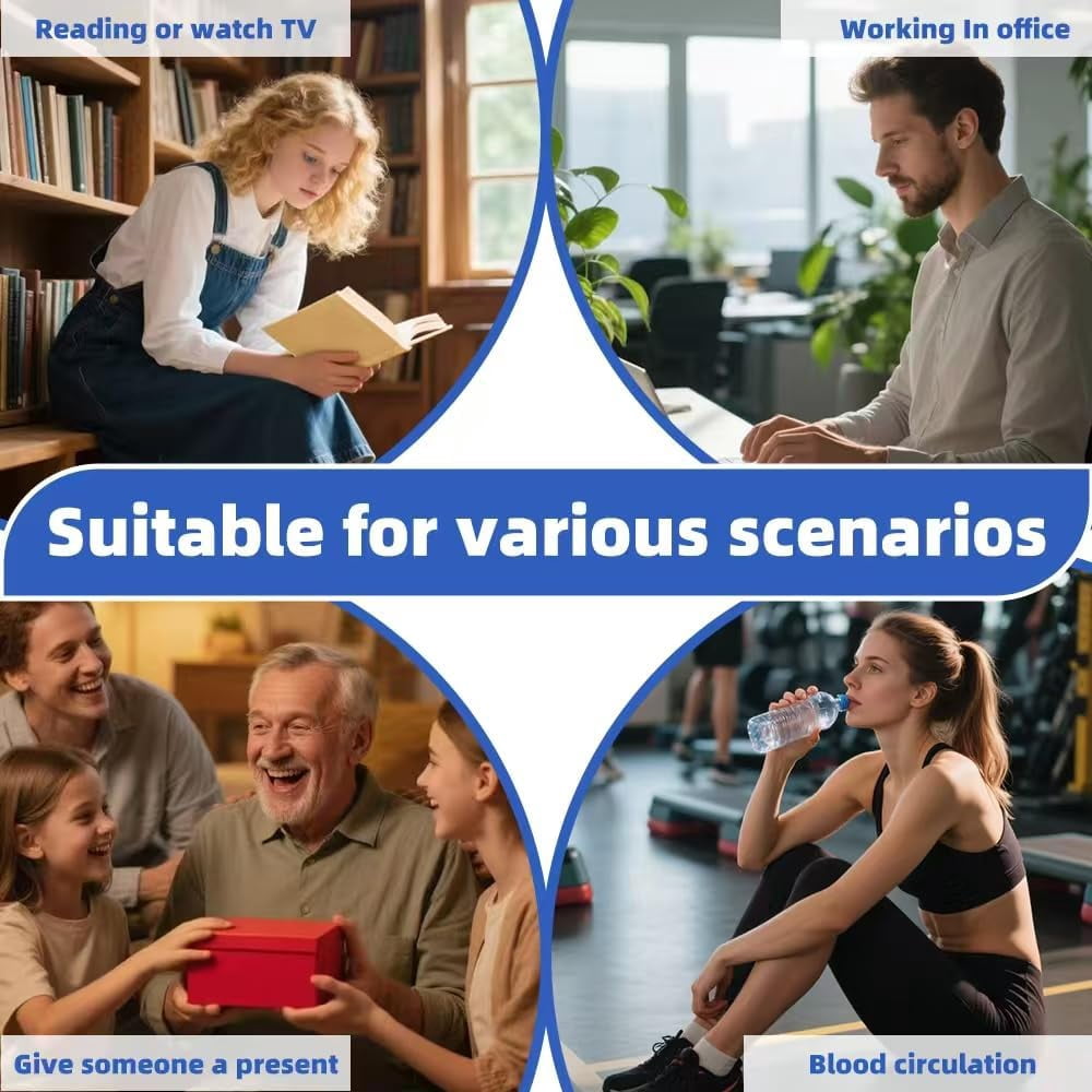 Revitalizing Foot Triple Massager with Heat Function for Pain Relief - Three Adjustable Heat and Massage Levels, Smart Timer, Touchscreen, Compact and Portable, Suitable for All Ages. Ankle Massager.