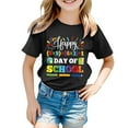 thumbnail image 1 of PMVFHDE Hauts Basiques pour Fille T-Shirts Mignons pour Fille Hauts pour Fille T-Shirt Robes pour Fille T-Shirts pour Filles Mode Enfant Décontracté Imprimé Col Rond Manches Courtes T-Shirt Haut Noir, 8-9 Ans, 1 of 4