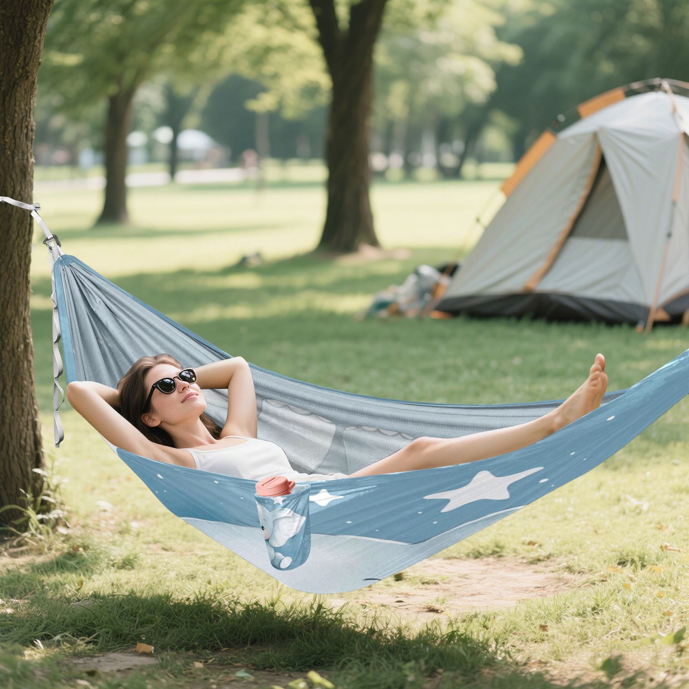 Hammock Camping Hammock Nylon Portable Hammock Travel Camping Hammock Cute Little Blue Elephant