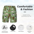 thumbnail image 3 of Yiaed Cows And Calves Print Mens Swim Trunks Bathing Suit Compression Liner Beach Swim Shorts Swimwear Quick Dry Zipper Pocket No-Chafing Board Short-Small, 3 of 6