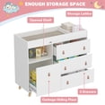 thumbnail image 5 of OXYLIFE Baby Nursery Changing Table Dresser with 3 Drawers and Shelf for Nursery Room, White, 5 of 8