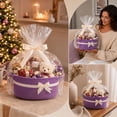 thumbnail image 4 of Dalxymotic Christmas Gift Basket, Cotton Rope Woven Storage Basket with Bow, Holiday Gift Giving Container, Christmas Decorations Indoor Outdoor for Home, Tabletop, Mantel, Shelf, 4 of 7