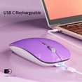 thumbnail image 3 of Ratón inalámbrico Uciefy Q5 Slim recargable de 2,4 G, color morado, 3 of 8