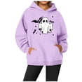 thumbnail image 2 of VBARHMQRT Sweat à Capuche Brodé pour Femmes, Col Rond, Poche Imprimée, 2 of 3