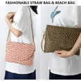 thumbnail image 5 of Straw Clutch Bag Woven Purse for Women Shoulder Bag Casual Beach Rattan Handmade Wallet, 5 of 8