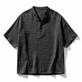 thumbnail image 5 of Chiccall Mens Cotton Linen Shirts Casual Quarter Button T Shirt Lightweight Breathable Beach Vacation Pullover Tops, 5 of 6