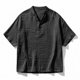 thumbnail image 5 of Camisas de Verano Casuales de los Hombres Lino Cuello de Manga Corta para la Playa Holiday Street Wear, 5 of 5