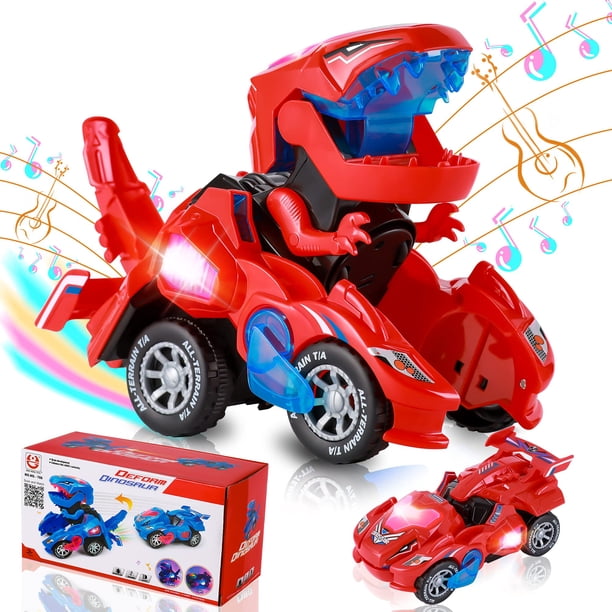 Juguetes De Dinosaurios Para Niños De 3 A 5 Años: Coche De Dinosaurio Transformable Con Música Ligera Para Niños Pequeños De 1, 2, 3, 4, 5 Años, Niñas - Dino Transformer Toys Cars Para Niños De 4 A 6